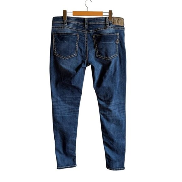 Silver Jeans Aiko Mid Skinny Zip Ankle Jeans 33 Ankle Zipper - Picture 7 of 16